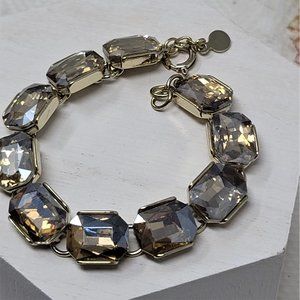 Sparkling Loft Bracelet Topaz Rhinestones 7" Long